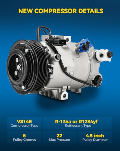 Image of PHILTOP 97701M7000RU Air Conditioner AC Compressor with Clutch for Kia Forte 2019, 2020-2021 2.0L