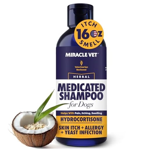 Miracle Vet Medicated Dog Shampoo for Itchy Skin Relief - Yeast Infection Treatment for Dogs & Dog Allergy Relief Hot Spot Treatment - Hydrocortisone Antifungal Shampoo (16 oz)