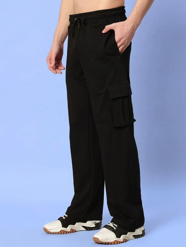 Image of Imsa Moda Light Fit Straight Fit Cargo Track Pant for Men | Lower for Men | Gym Trackpants