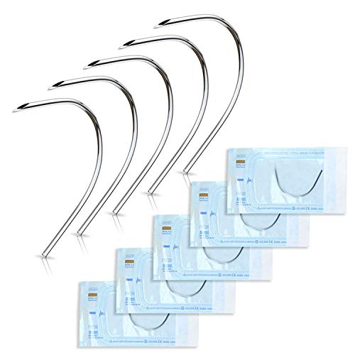 10PCS Curved Piercing Needles 15G Curved Body Piercing Needles Sterilized Surgical Steel Disposable Curved Needles for Cartilage Piercing Needles Curved 15 Gauge