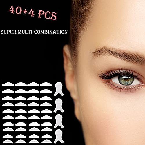 Image of 44 Pieces Silicone Eyelash Perming Curler,Lash Lift Rods Eye Makeup Tools,5 sizes S /M /M1 /M2 /L,Reusable Lash Lifting Shield Pads (Transparent)