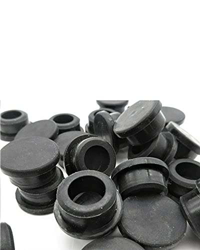 15 Pcs Black Rubber Plugs for Holes - Rubber Hole Plugs with Compression Stem - Rubber Push in Stem Bumpers Rubber Push in Bumpers - Rubber Drill Hole Plugs Push in Compression Stem (3/8