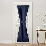 Sun Zero Barrow Energy Efficient Rod Pocket Door Curtain Panel, 54' x 72', Navy Blue