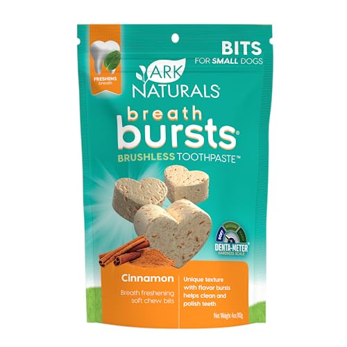 Image of ARK Naturals Breath Bursts Brushless Toothpaste Dog Treats, Dog Dental Bits for Small Breeds, Unique Texture Helps Clean Teeth & Freshen Breath, Cinnamon, 4 oz, 1 Pack