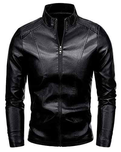 GENTLE FAKE LEATHER JACKET ブラック GENTLE FAKE LEATHER JACKET ブラック FAUX LEATHER JACKET