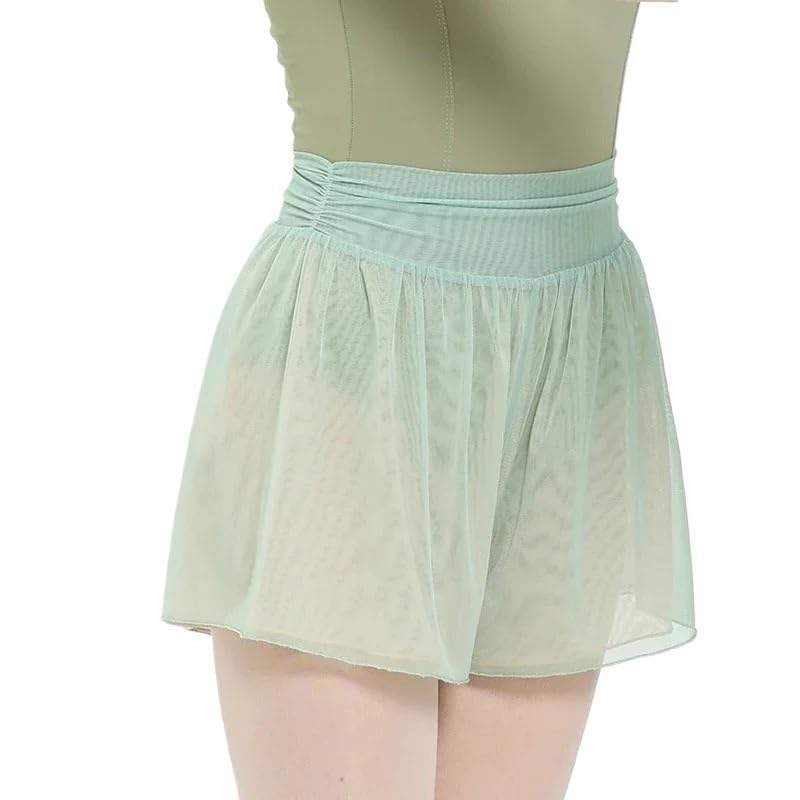 Short de ballet en gaze double couche pour entraînement de danse et jupe de yoga