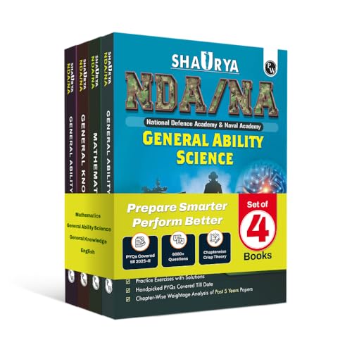 Image of PW Shaurya NDA Book 2026 - NDA /NA Combo Set of 4 Books | Mathematics, General Ability, Science, English, General Knowledge | 2025 Solved Paper | Chapterwise Theory & Practice for NDA 2025-26