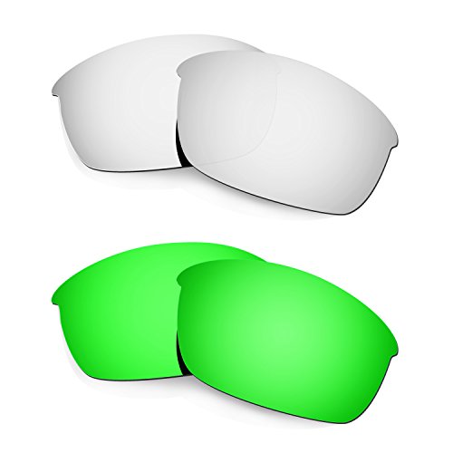 Lentes de repuesto para Oakley Flak Jacket color verde esmeralda y titanio