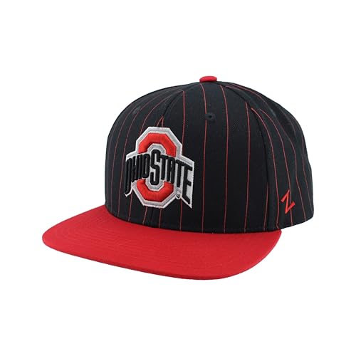 Ohio State Buckeyes NCAA Officially Licensed Adjustable Snapback Hat Flat Bill Z11 Retro Pinstripe Team Color