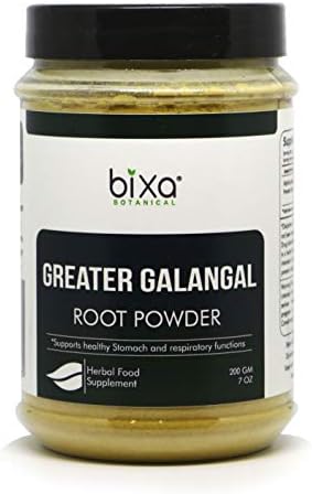 bixa BOTANICAL Greater Galangal Root Powder | Kulinjan | Alpinia Galanga, Supports Healthy Stomach and Respiratory | Antioxidant | Promote Sugar Functions 200 gm (7 Oz)