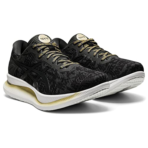 ASICS Women's Glideride Running Shoes, 6.5, Black/Graphite Grey