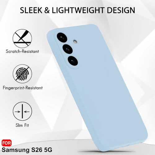 Image of TheGiftKart for Samsung S26 Case, Liquid Silicone Cover, Soft Micro-Fibre Lining Inside, Raised Edges for Camera & Screen Protection, Shockproof Galaxy S26 Back Cover (Silicone, Blue)