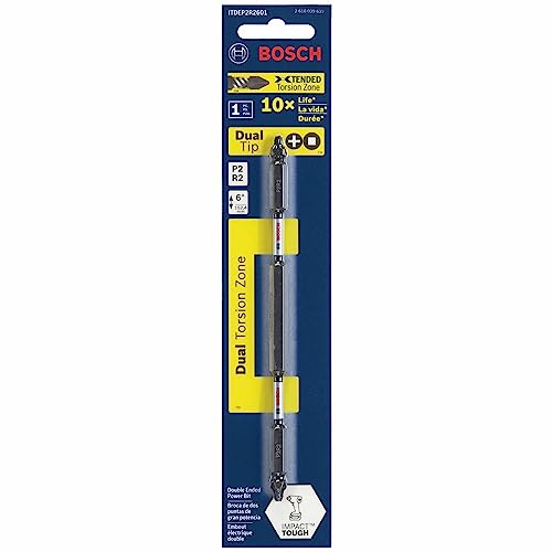 Bosch Itdep2R2601 1-Piece 6 In. Phillips/Square #2 Impact Tough Double-Ended Screwdriving Bit #TOP1