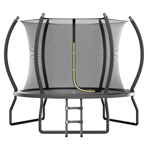 YUMPIE 8FT Outdoor Trampoline with Enclosure Net and Ladder, ASTM Approval