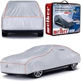 Melber Telo Antigrandine Auto Taglia XL, Imbottitura 6mm Alta Protezione, Copriauto Esterno Impermeabile e Antigraffio, Tessuto Anti-UV, Cinghie Antivento, 540x178x120 cm, 4 Stagioni, Argento