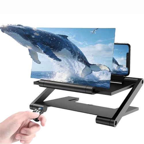 Lupa Plegable for Pantalla de Teléfono 3D, Soporte Ajustable de Calidad Ultra HD, Compatible con Todos Los Teléfonos Inteligentes (Incluye Control Remoto Bluetooth)