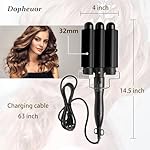 3 Barrel Curling Iron Jumbo 1.25 inch (32mm) Hair Curling Wand Crimper Instant Heating Adjustable Hair Curler with 2 Temperature Control - Image 4