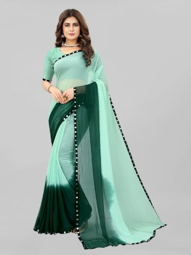 Image of JULEE Women's Chiffon Hand Printed Beutiful (70-30) Half-Half sarees blouse piece PRIME