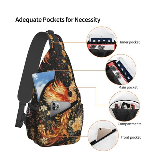 Image of Crossbody Bag Sling Bag Backpack Purse Chest Bags Shoulder Bag for Women Men Gold King of Birds
