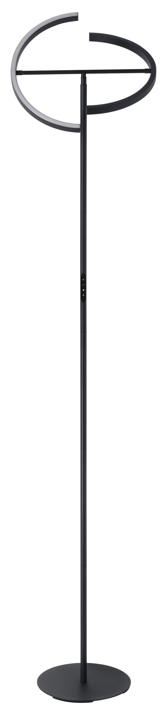 EGLO LED Stehlampe Castelpoto, Lampe Wohnzimmer touch dimmbar | schwenkbare Standleuchte, Leselampe aus Stahl in Schwarz, warmweiß, 180 cm