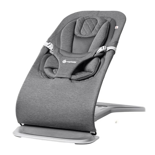 Image of Ergobaby Evolve 3-in-1 Bouncer, Adjustable Multi Position Baby Bouncer Seat, Fits Newborn to Toddler, Charcoal