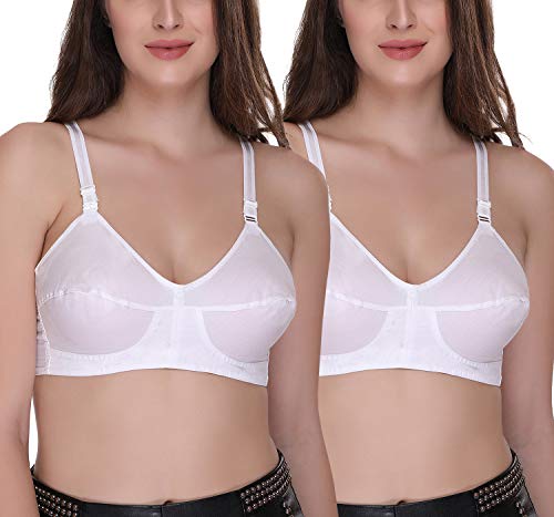Image of SONA Women's Bee Heart Cotton Full Coverage Non Padded Elastic Straps Bra