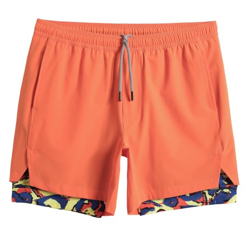 Image of maamgic Mens 2 in 1 Workout Shorts 5 inch /7 inch Gym Running Shorts with Liner