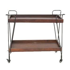 ZHFZD draagbare praktische trolley, 2-laags vintage wijnrek, catering-service, keuken, woonkamer, verfrissing, hotelwiel…