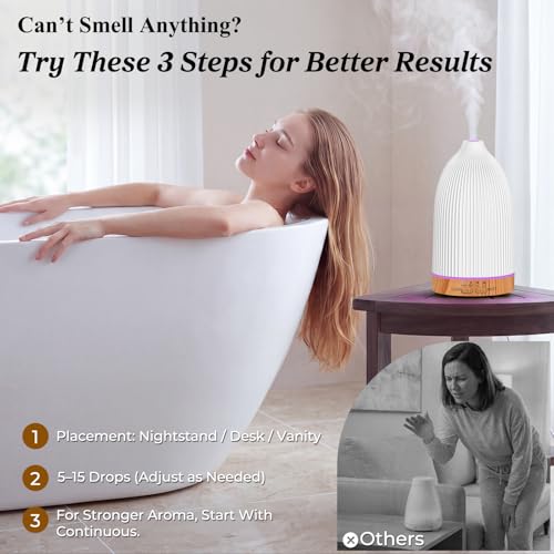 Image of URPOWER 150ML Essential Oil Diffusers for Home, Ultrasonic Aromatherapy Diffuser with 7 Color Changing Lights, Timer & Auto Shut-Off, Scent Diffuser for Bedroom, Office, Yoga