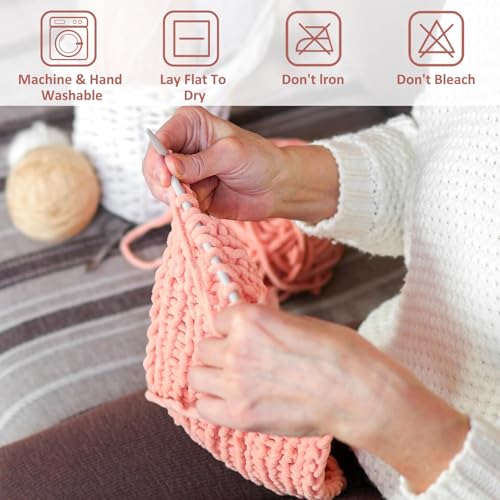 Image of 4 Pac Chenille Yarn for Crocheting - Fluffy Yarn for Crochet - Soft Yarn for Crocheting Blankets Weight Per Roll 50g(1.76oz), Length 60m(65yard) (4, Red)