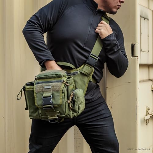 Image of MAXPEDITION Jumbo Versipack 7.4L Tactical Sling Bag, Concealed Carry Shoulder Bag, Crossbody EDC Bag, Compact Bug Out Bag, Messenger Bag for Survival Gear
