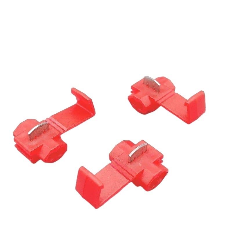 50PCS Red 0.5-1.0mm2 22-18 AWG Lock Wire Electrical Cable Connectors Quick Splice Terminals Crimp