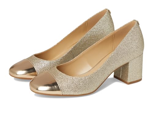 Michael Kors Zapatos de tacón Perla Flex para mujer, Oro pálido, 36.5 EU