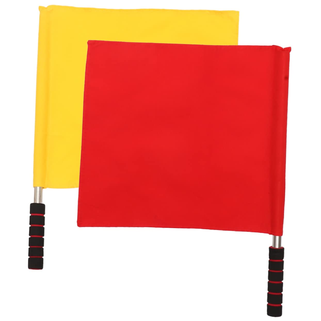 BCOATH 2pcs Judges Flags Stainless Steel Referee Flags Vibrant Colors and Comfortable Handles for Sports Events