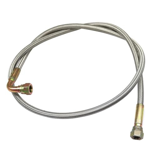 GXARTS 48 Billet Steel Braided Turbo Oil Feed Line Remote Turbocharger 551871 Length 4AN 90 Degree Straight Hose PTFE Line and Hose End Pressure