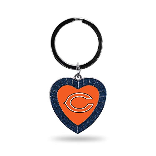 Image of Rico Industries NFL Football Rhinestone Heart Keychain - Great Accessory