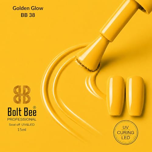Image of Bolt Bee yellow Color Gel Nail Polish Soak Off UV Gel 15ML DIY at Home Manicure Salon Nail Art