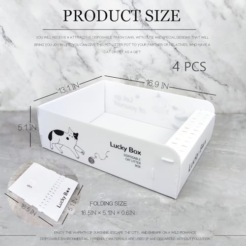 Caja de arena desechable para gatos 16.5 x 13 x 5.1 in miniatura 2