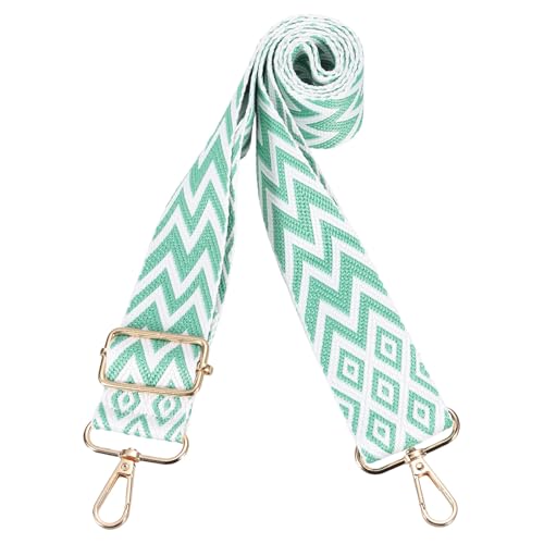 Image of PATIKIL 55in Purse Straps Replacement Crossbody, Bag Straps Crossbody Universal Adjustable Canvas Bohemian for Purses Handbags Guitar, Light Green