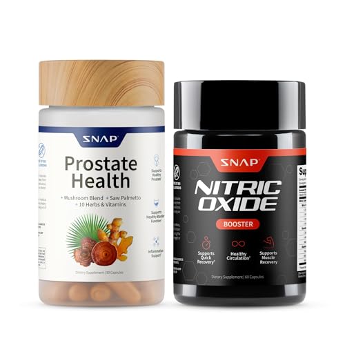 Snap Supplements Prostate Health & Nitric Oxide Supplement Bundle for Men, 90 + 60 Vegetarian...
