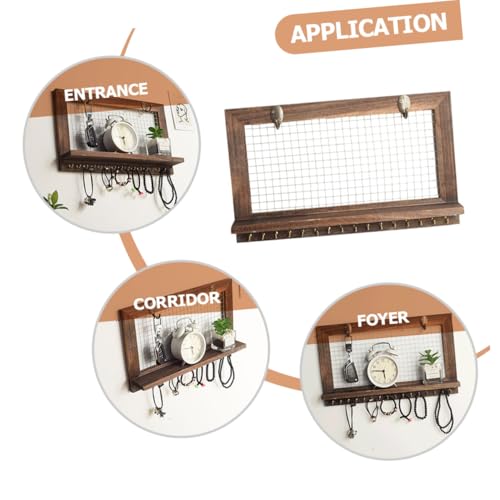 Porte-clés mural bois et range-courrier déco salon - 5