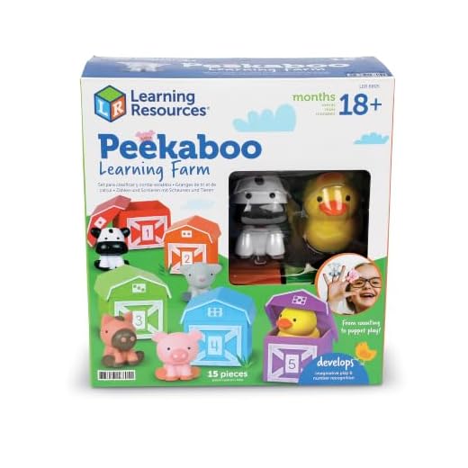 Learning Resources Peekaboo Learning Farm - 10 Pieces, Ages 18+ months Toddler Learning Toys, Counting and Sorting Toys, Easter Basket Stuffers