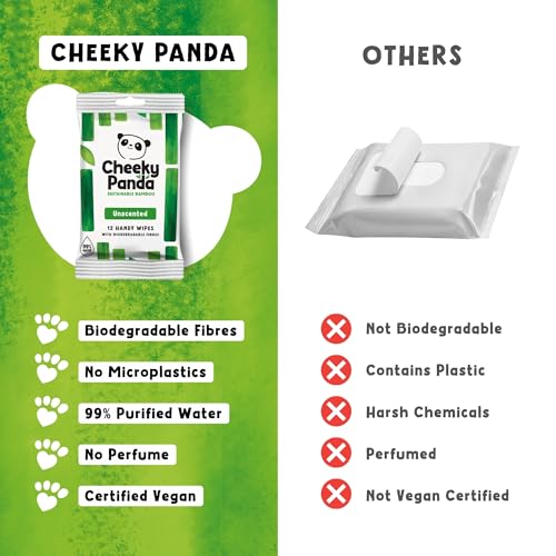 The Cheeky Panda Bamboo Hand Wipes | 12 Travel Wipes | 100% Plastic Free and Biodegradable Wet Wipes - Image 6