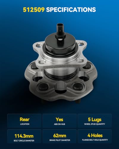 Image of PHILTOP 512509 x1 Rear Wheel Bearing Hub Assembly for Toyota Prius V