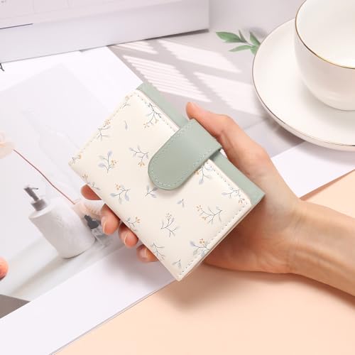 Image of RNIEGA Small Wallets for Women Trifold Vegan Leather Wallet RFID Blocking Card Holders with ID Window