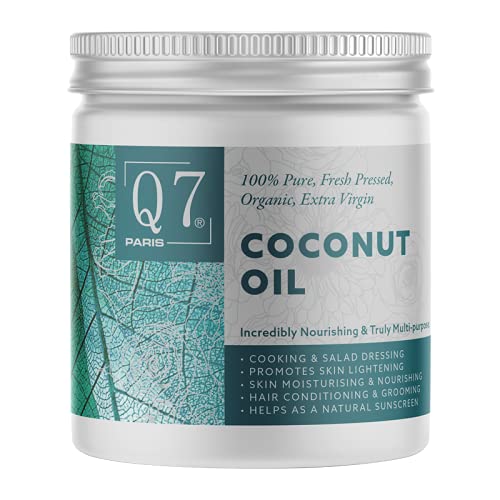 Q7Paris Freshly Pressed Organic Coconut Oil (Tub) | Incredibly Nourishing & Truly Multi-Purpose Natural Skincare Oil | 100% Pure Extra Virgin Oil for Skin & Hair - 250ml