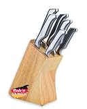 GGS Ensemble De Couteau Cuisine 7 Pcs Avec Bloc - Set Couteaux De Cuisine En Acier Inox - Couteau Cuisine Professionnel Trempe Special, Solingen Standard - Comprend Bloc Couteaux Cuisine - Tout Métal