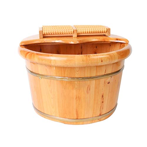 Bassin de pieds en bois de massage traditionnel en bois naturel taille B