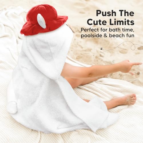 Image of KeaBabies Organic Baby Towel with Hood for Girls, Boys, Soft (Parker) | Absorbent 100% Cotton Hooded Baby Towels for Newborns, Infants, Large Hooded Bath Towels for Babies, Kids, Toddler 1-3