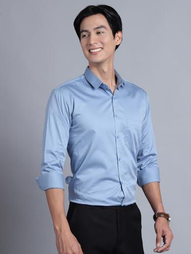 Image of Majestic Man Slim Fit Satin Cotton Formal Shirt for Men
